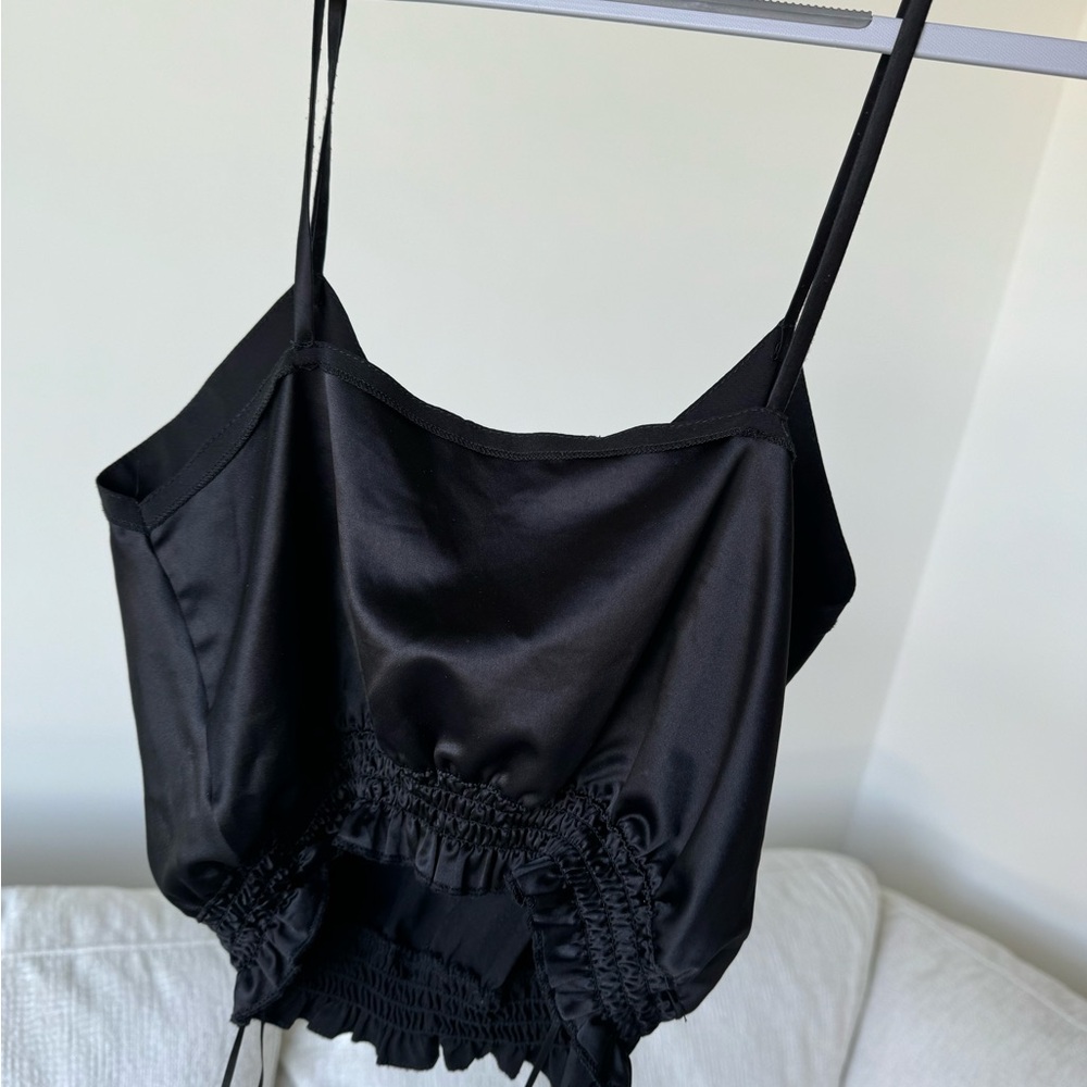 Zara Satin Cropped Tank Top